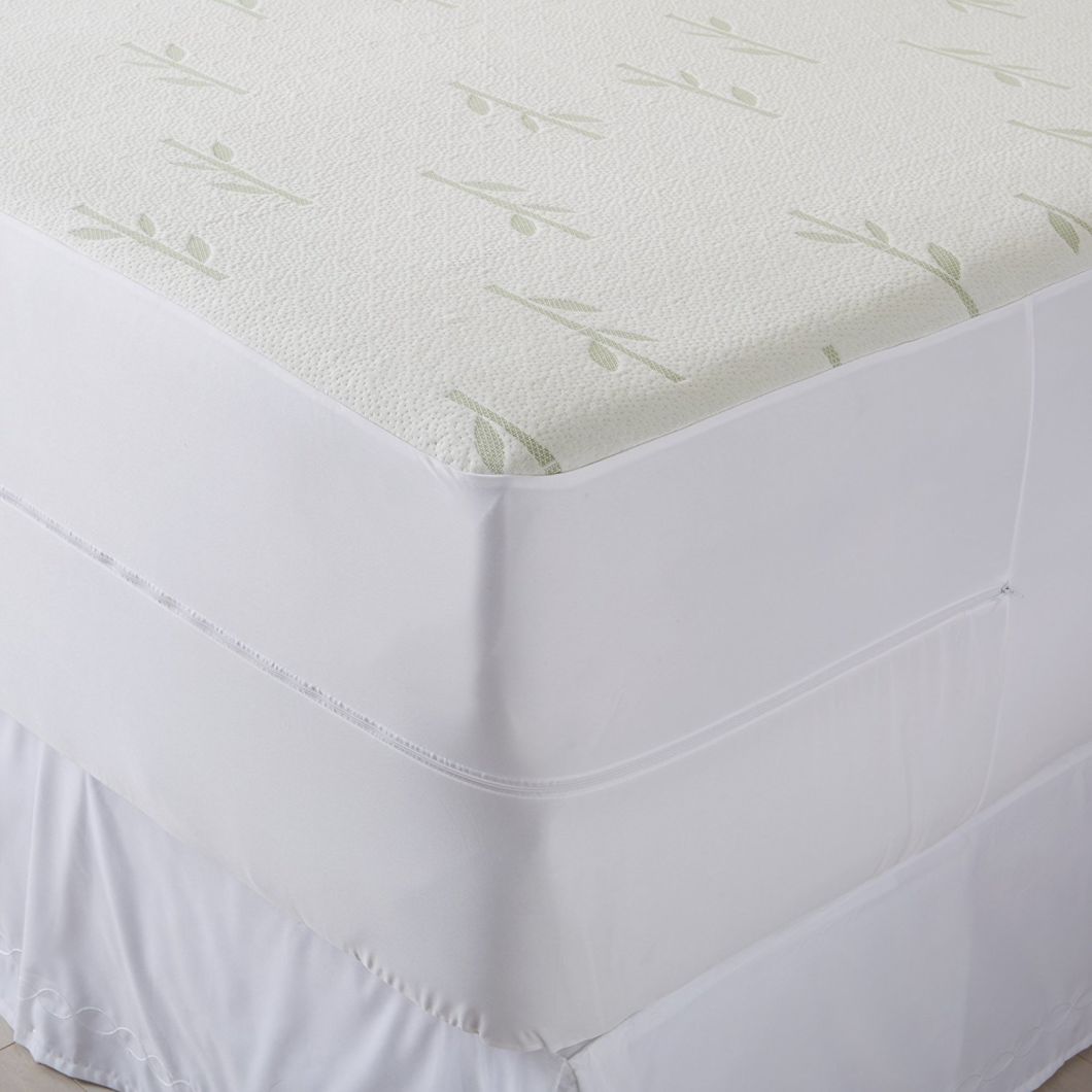 防水、防过敏、深袋拉链竹床垫套